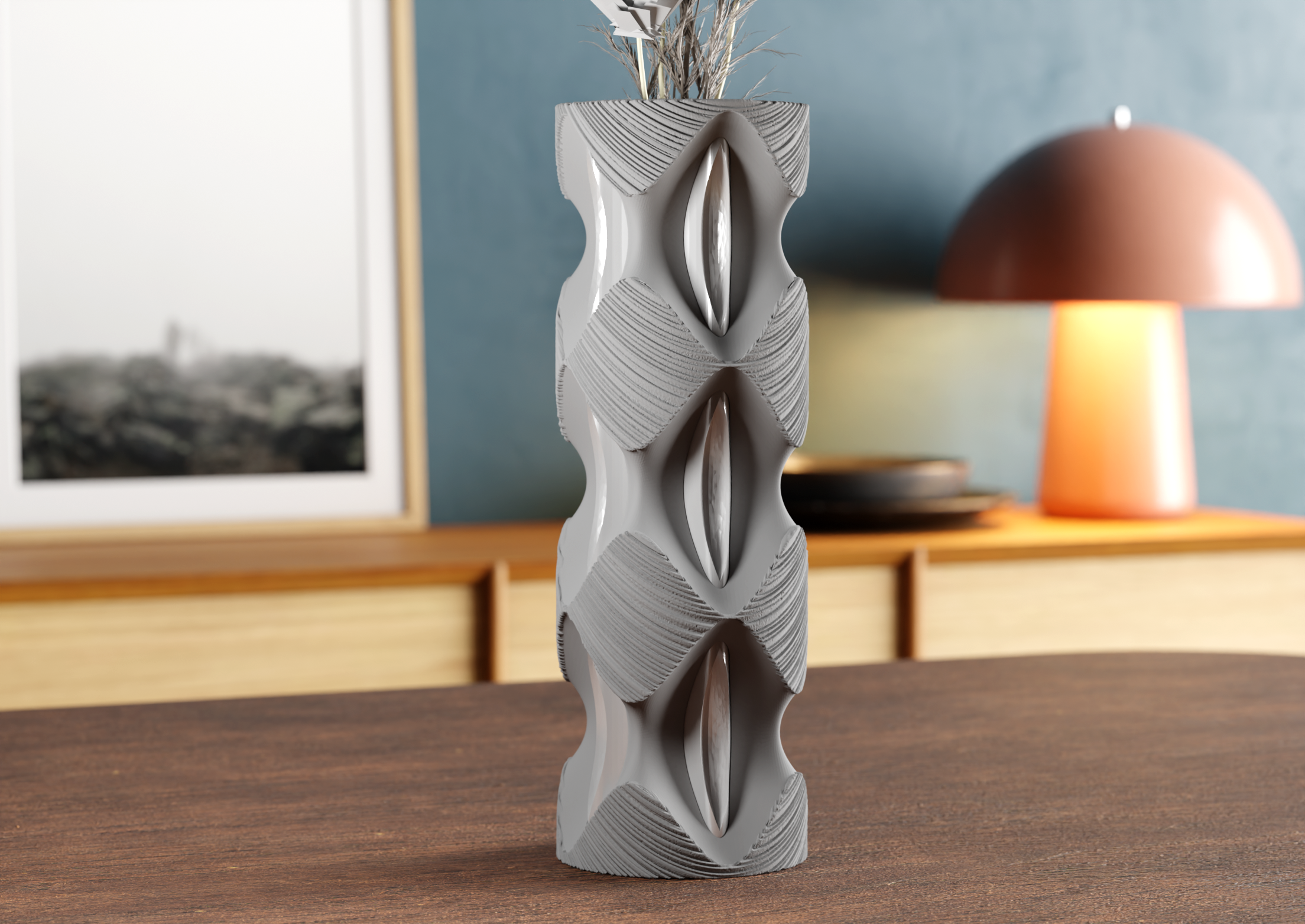 TEXTURED SHELL VASE – « TWO COLORS »