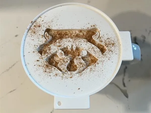 Raccoon Latte Stencil