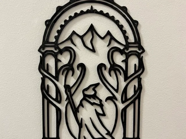 LOTR Doors of Durin w Gandalf Wall Art Decor