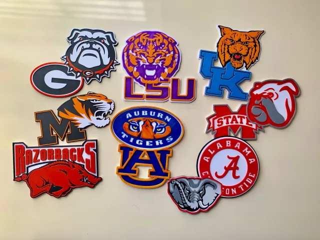 Logos of the College Football Teams of the SEC-South East Conference