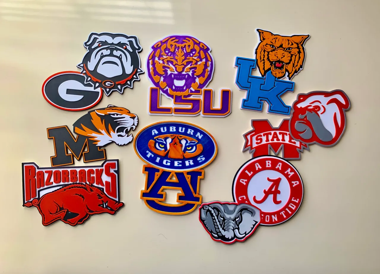 Logos of the College Football Teams of the SEC-South East