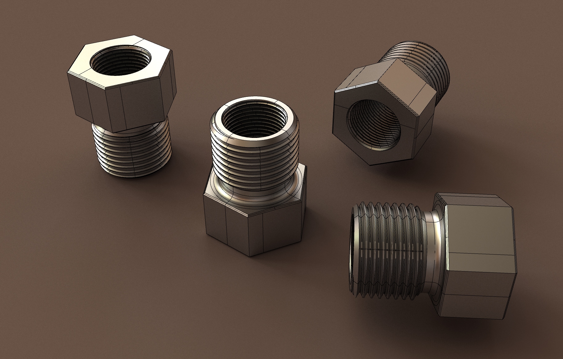 3/4-16 UNF Male Thread Adapted To Reverse Thread 14x1mm Female