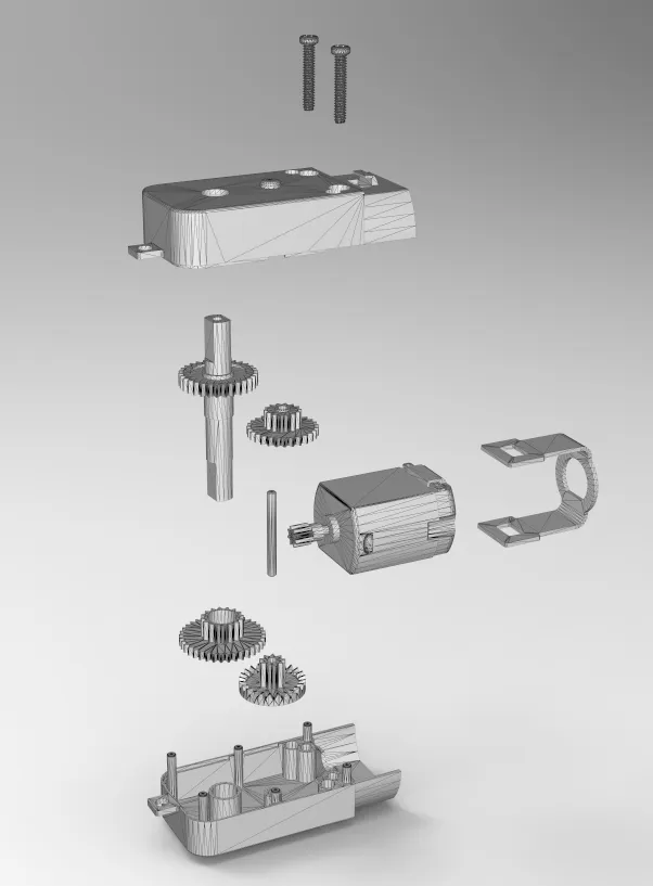 DC motor with 1:48 gear 3-6V with double sided shaft 200RPM by EA3D ...