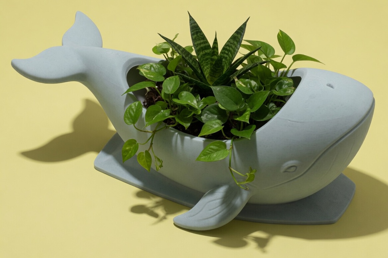 Whale Planter Pot Cute Animal Succulent Indoor Plant Holder