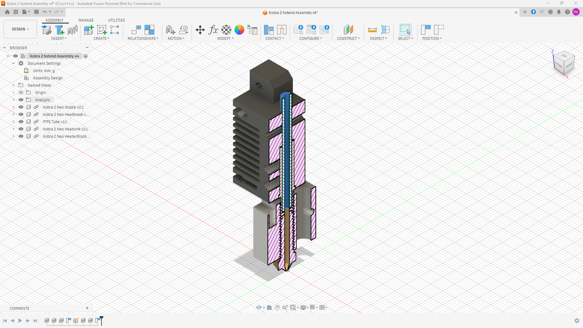 Anycubic Kobra 2 Series Hotend Assembly CAD Model