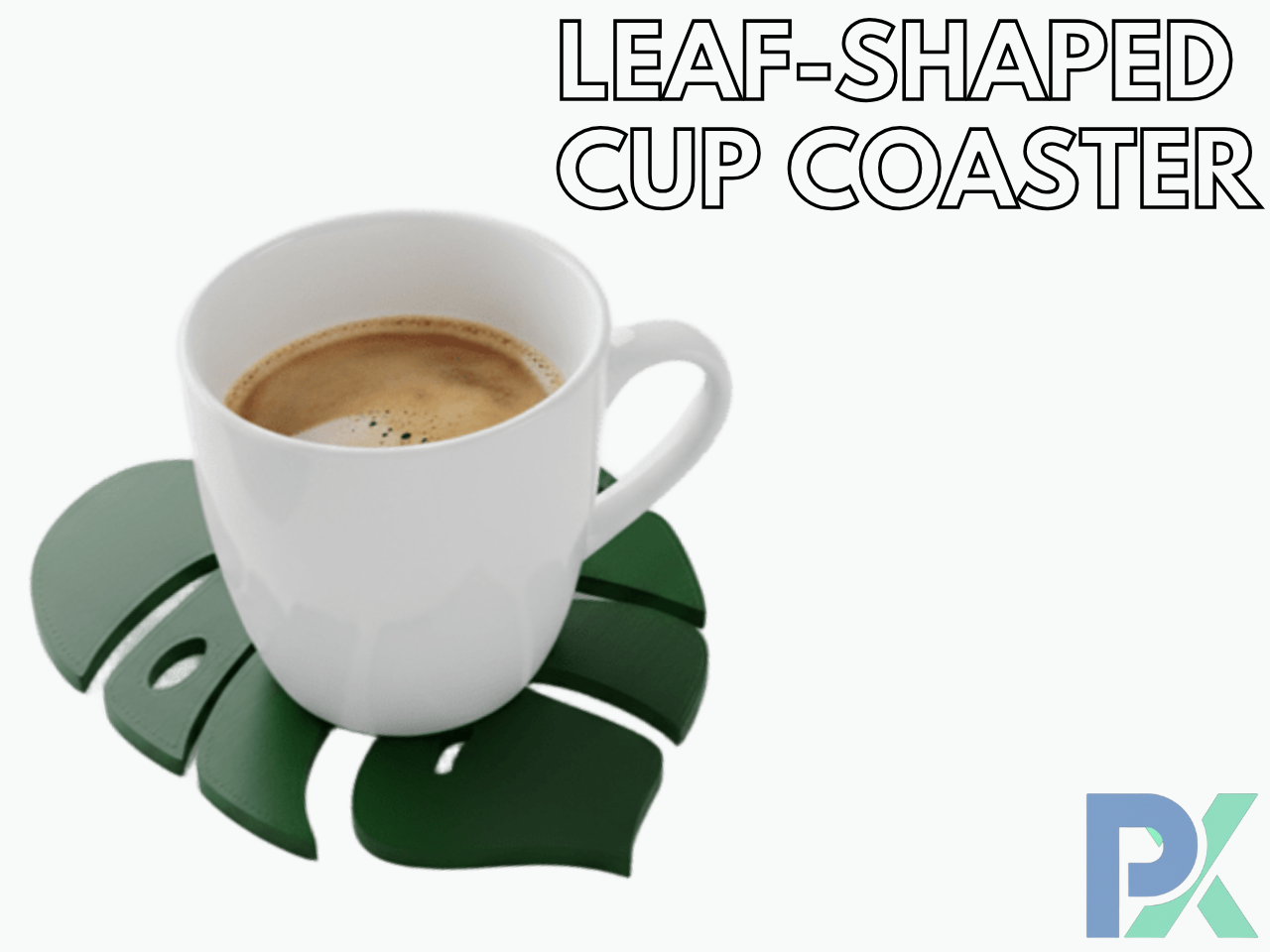 Miniatura 2 do modelo 3D leaf-shaped cup coaster