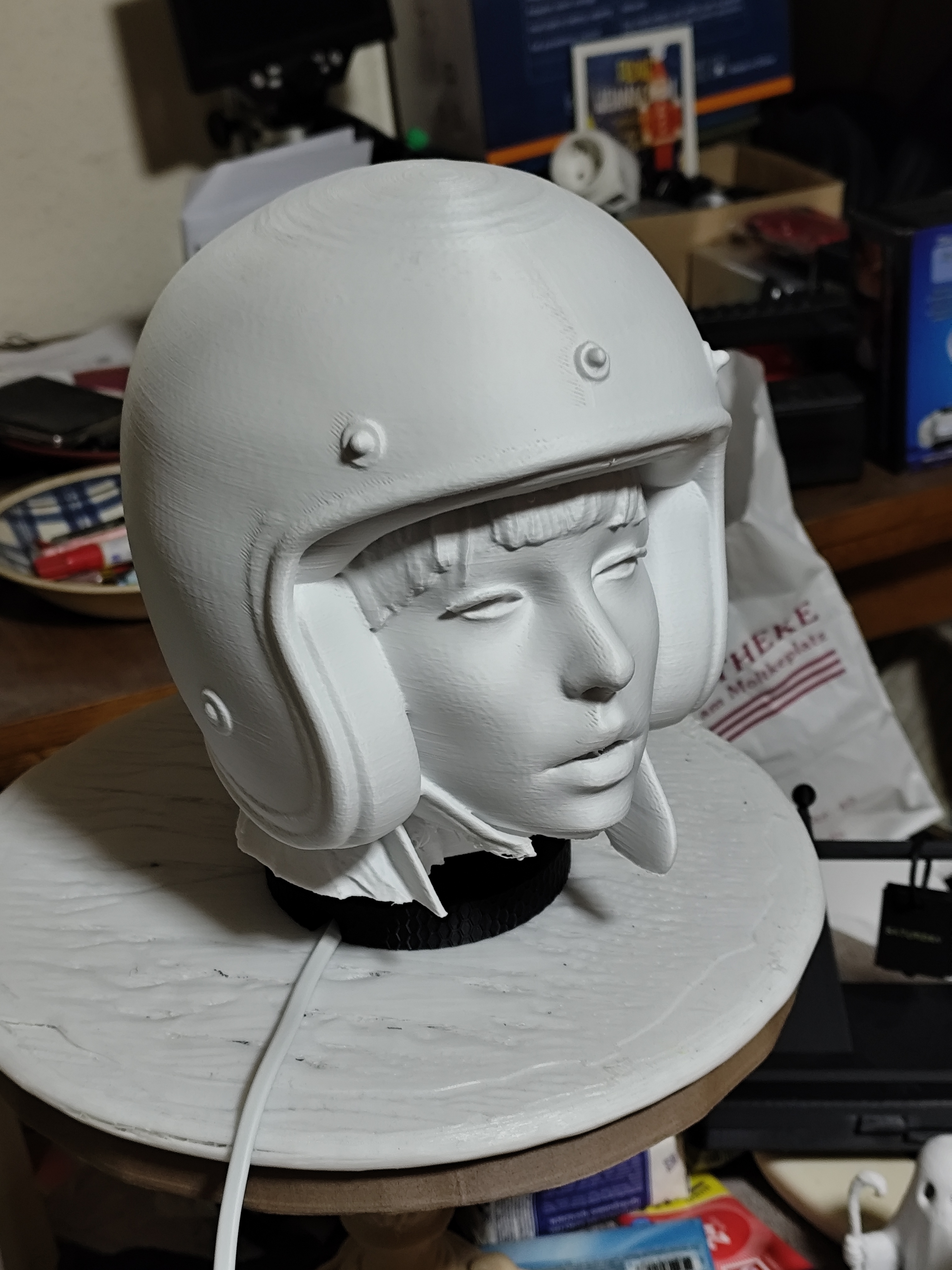 Biker chick bedside lamp