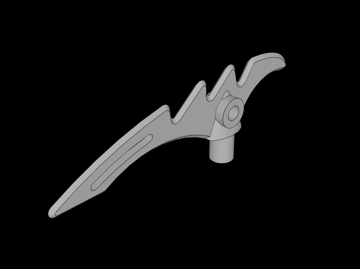 Lego Compatible (98141.dat) Minifig Weapon Crescent Blade Serrated with Bar 0.5L