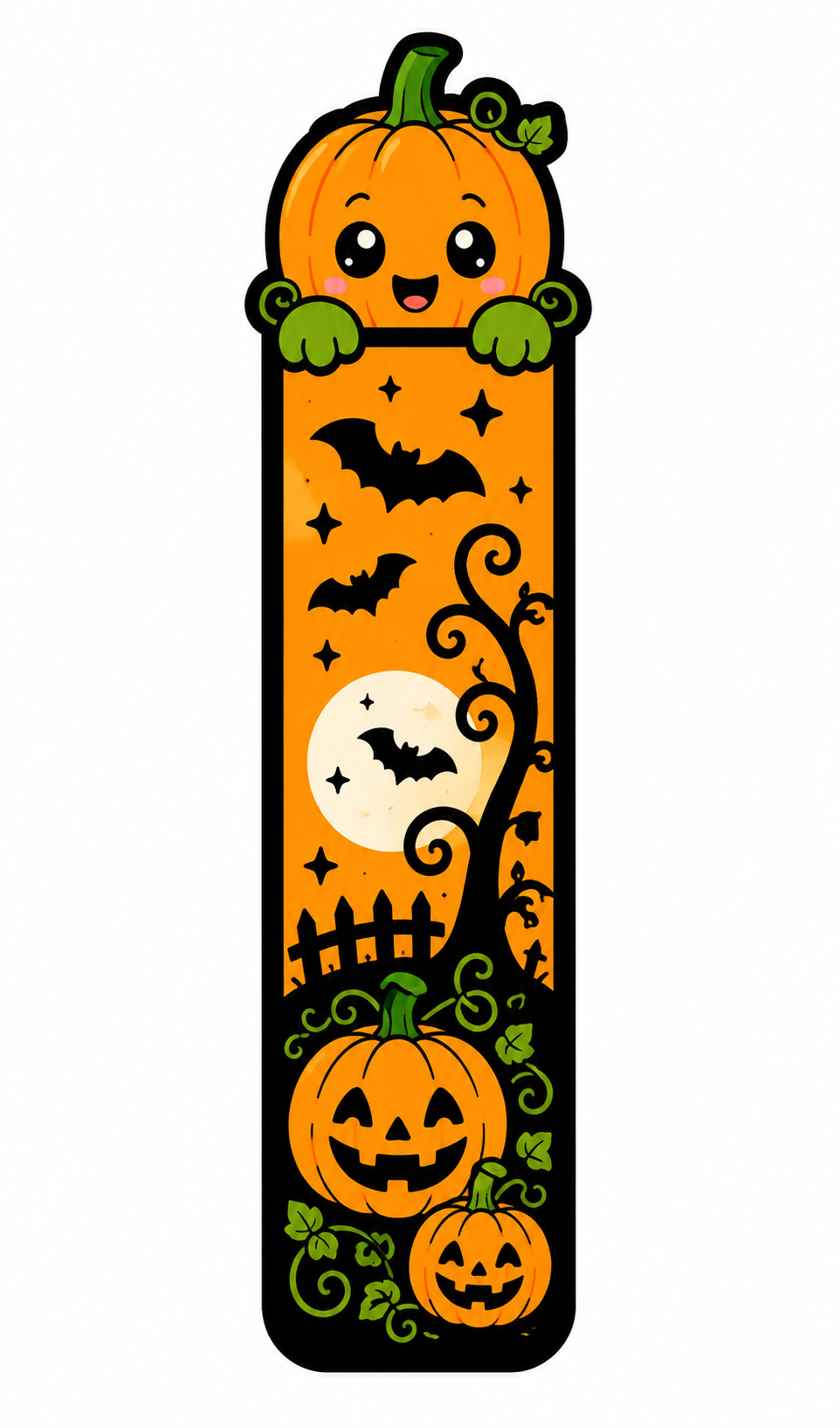 Cute Pumpkin Halloween Bookmark – 4 Color AMS Print