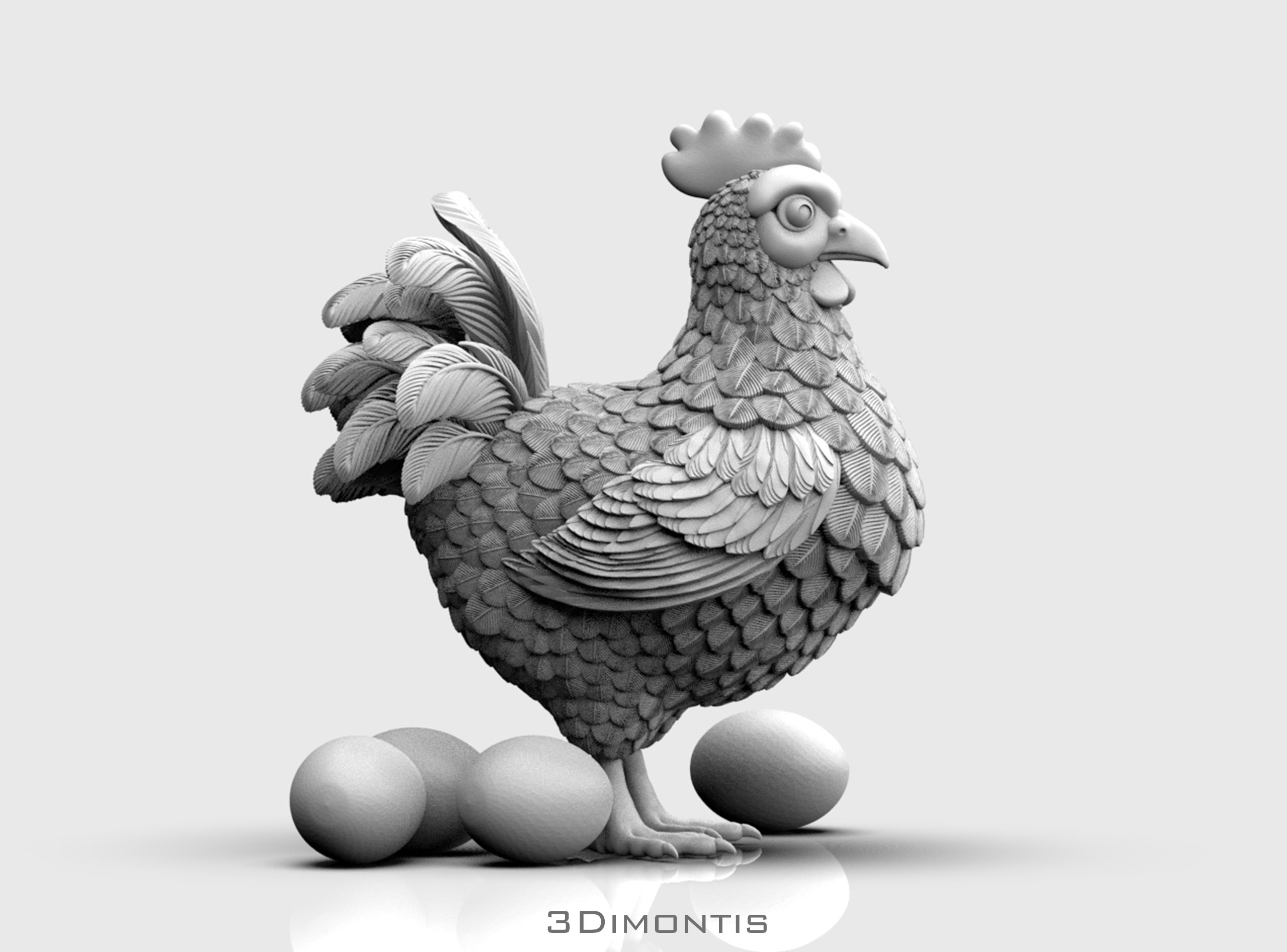 Hen with eggs