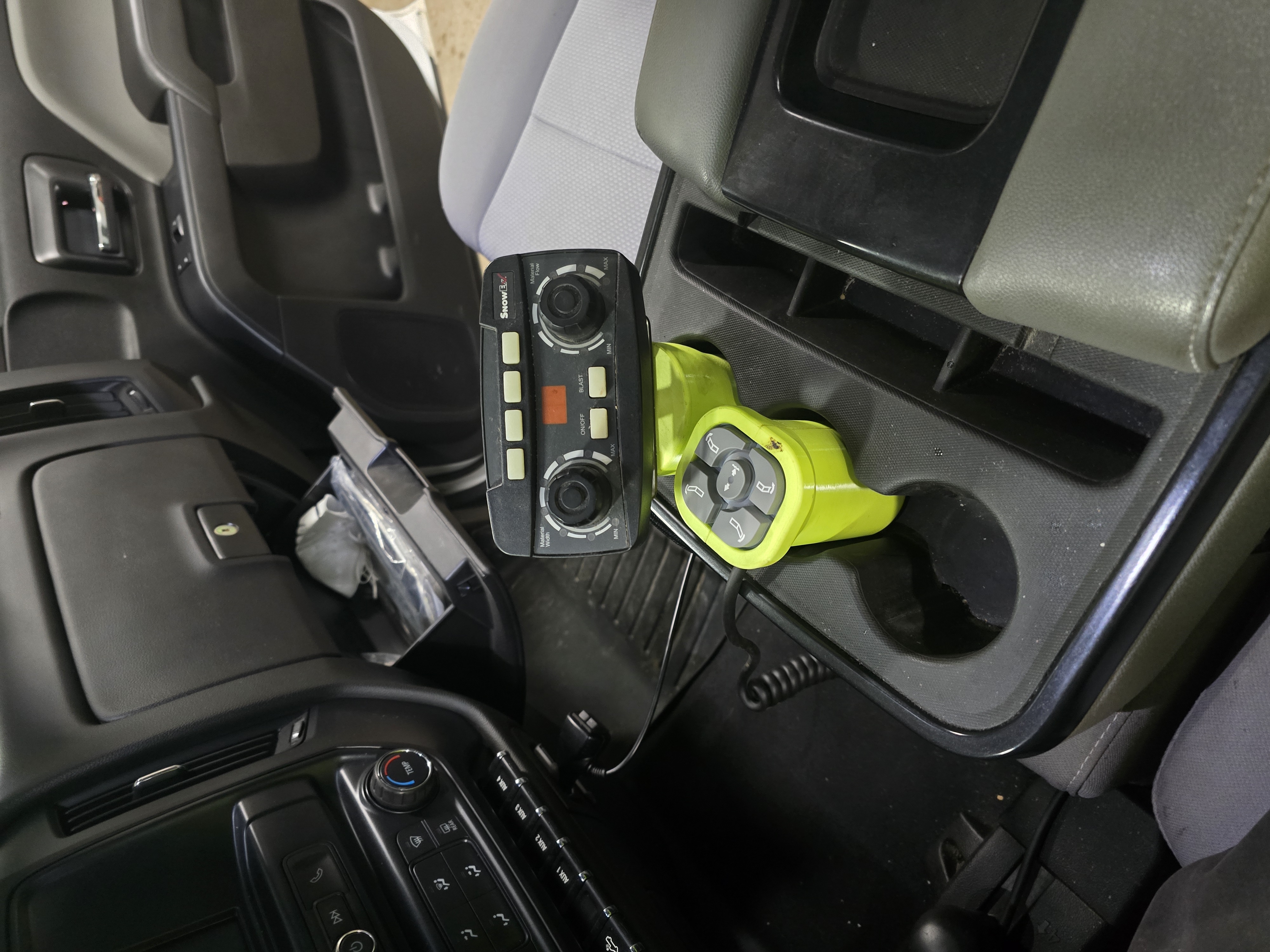 boss plow control and salt spreader cup holder mount