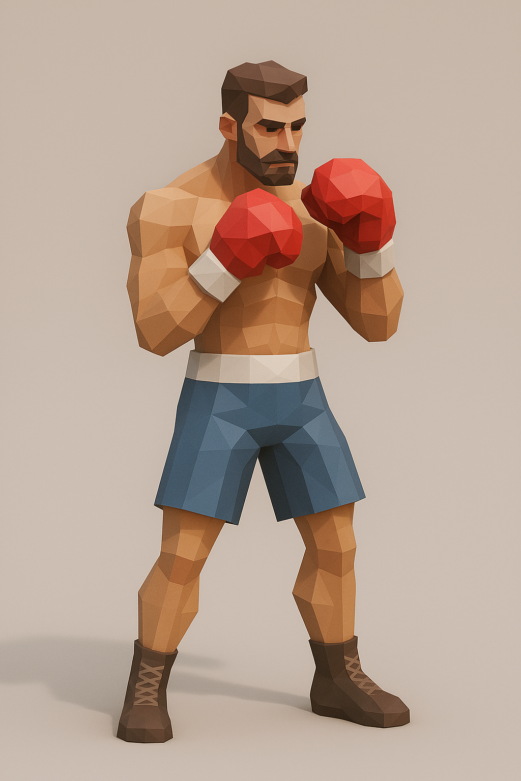 Boxer Low Poly 3D Model XD