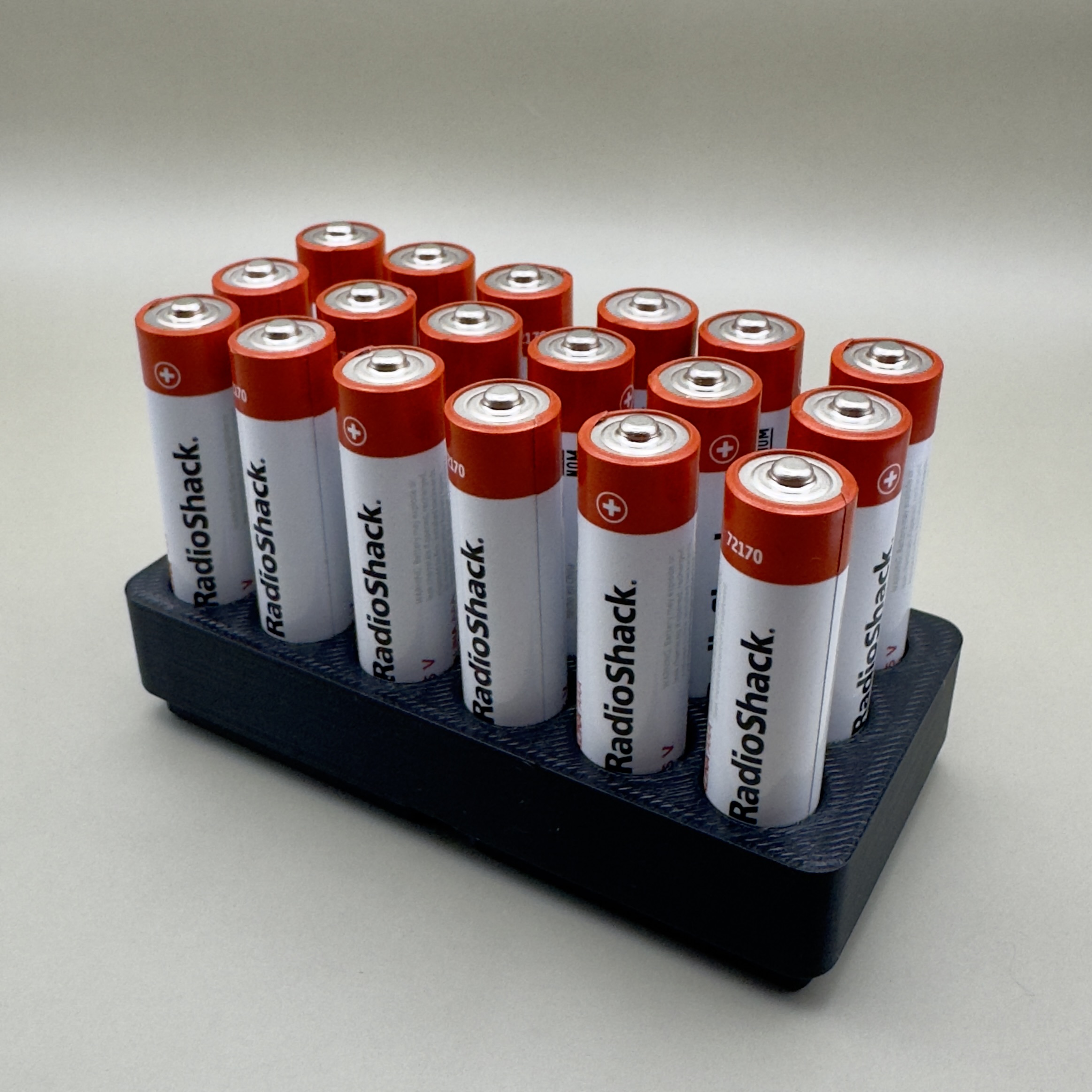 Battery bin AA y AAA 2 x 1 Gridfinity with and without lip