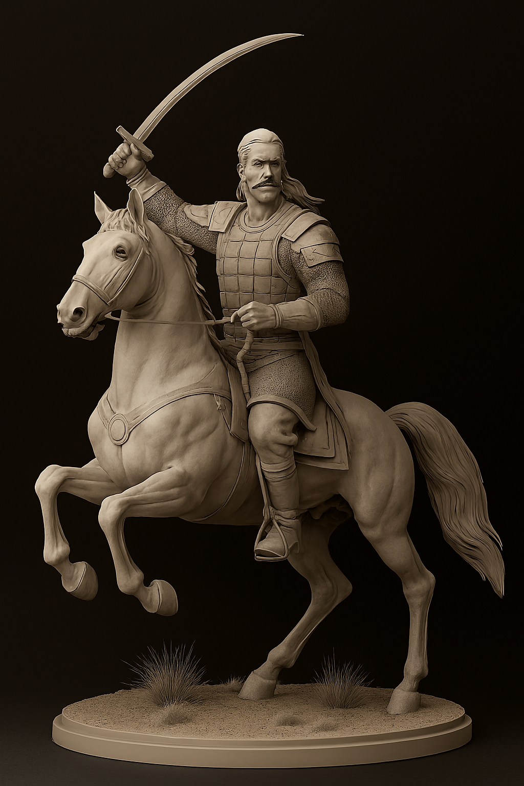 KÜRŞAD — Mounted Turkish Warrior (High-Detail 3D Model)