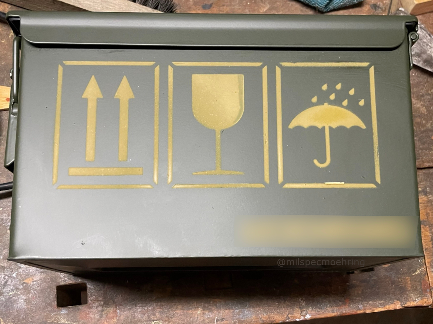 Handle with care stencil