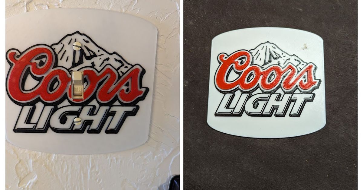Coors Light beer sign or wall switch plate by Nuvz | Download free STL ...