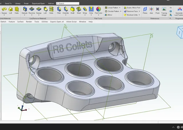 R8 collet rack, wall mount or 3034-lite T-slot rail.