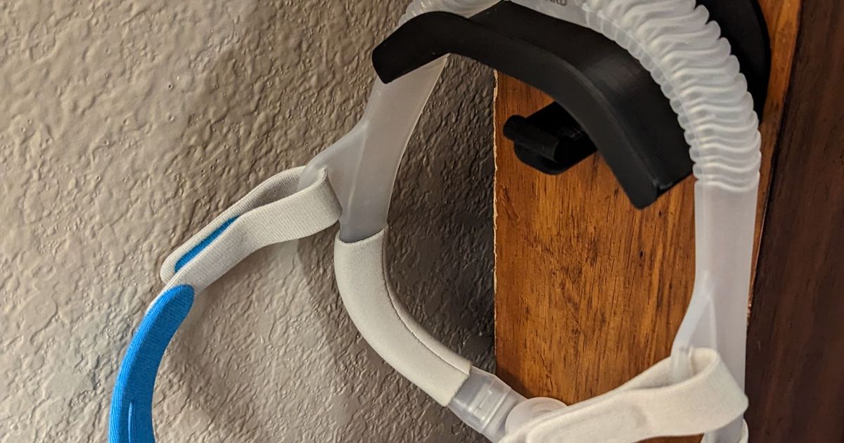 CPAP Mask Holder Wall Mount by eroedig Download free STL model