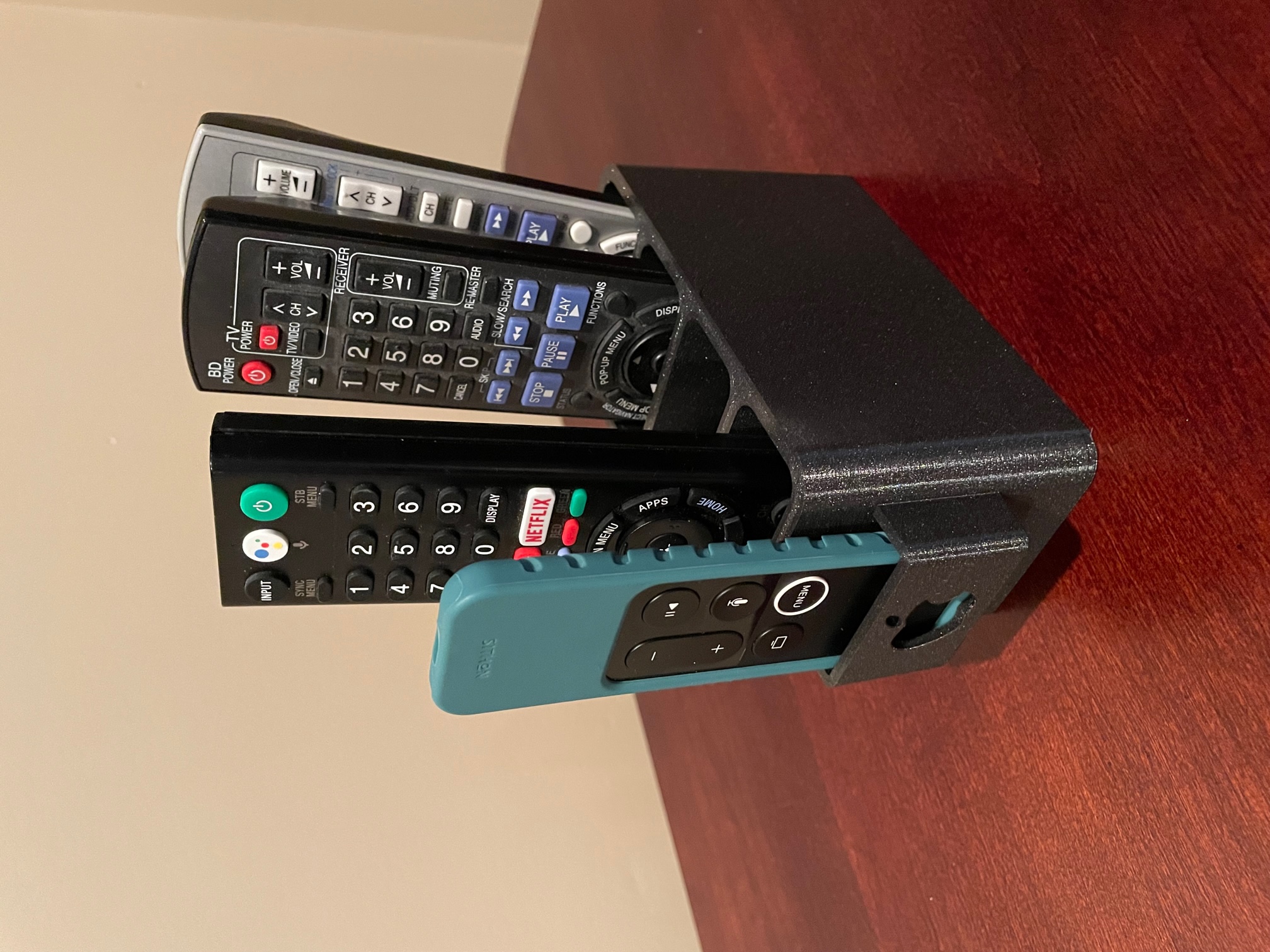 Remote Organizer with Apple TV remote pocket