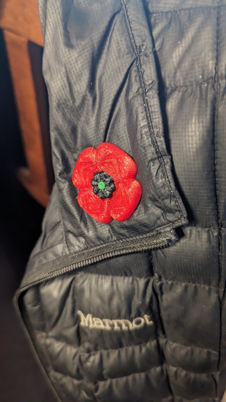 3 color poppy for Remembrance Day (with magnet)