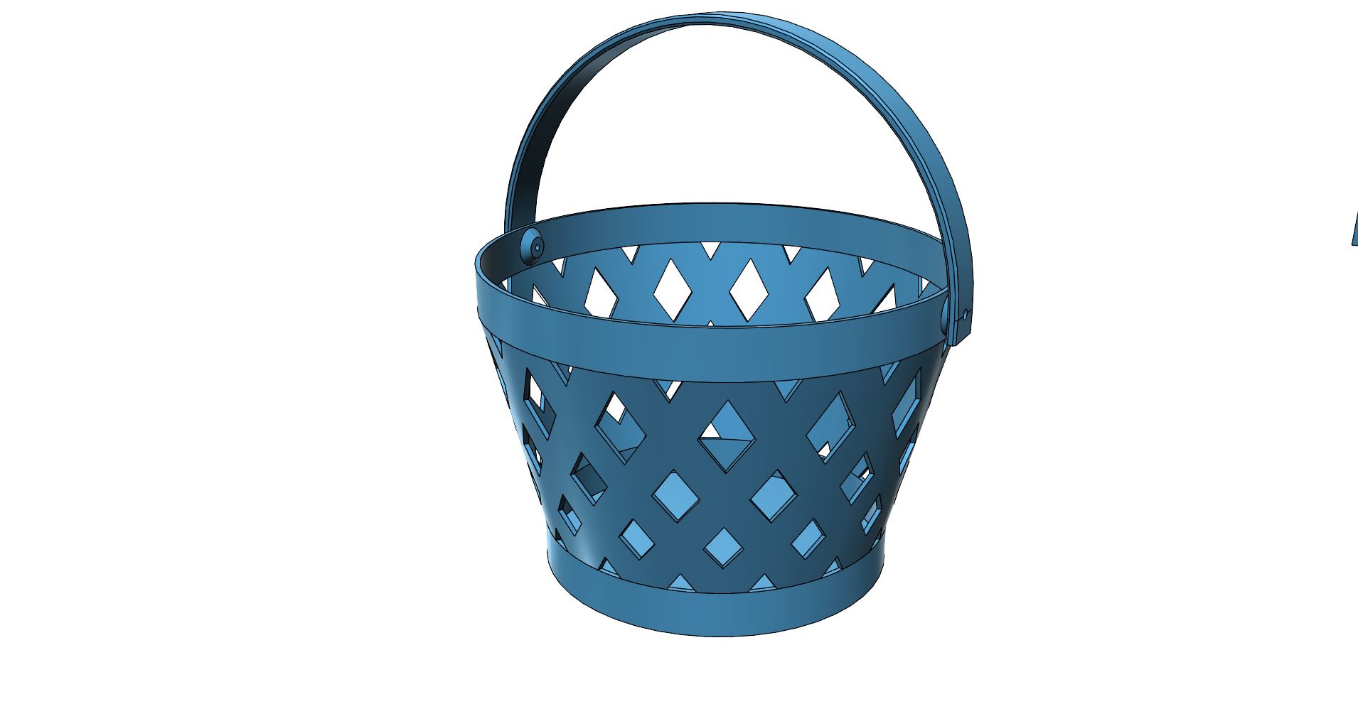 Basket round basket with handle holder kid kids children easy print 3 versions kosik deti printable without support, tested