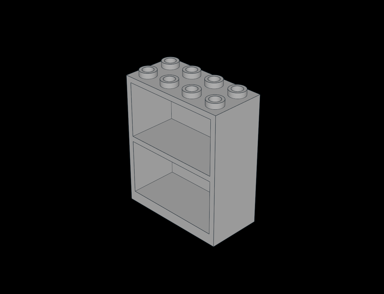 Lego Compatible (1.dat) Container Bookcase  2 x  4 x  4