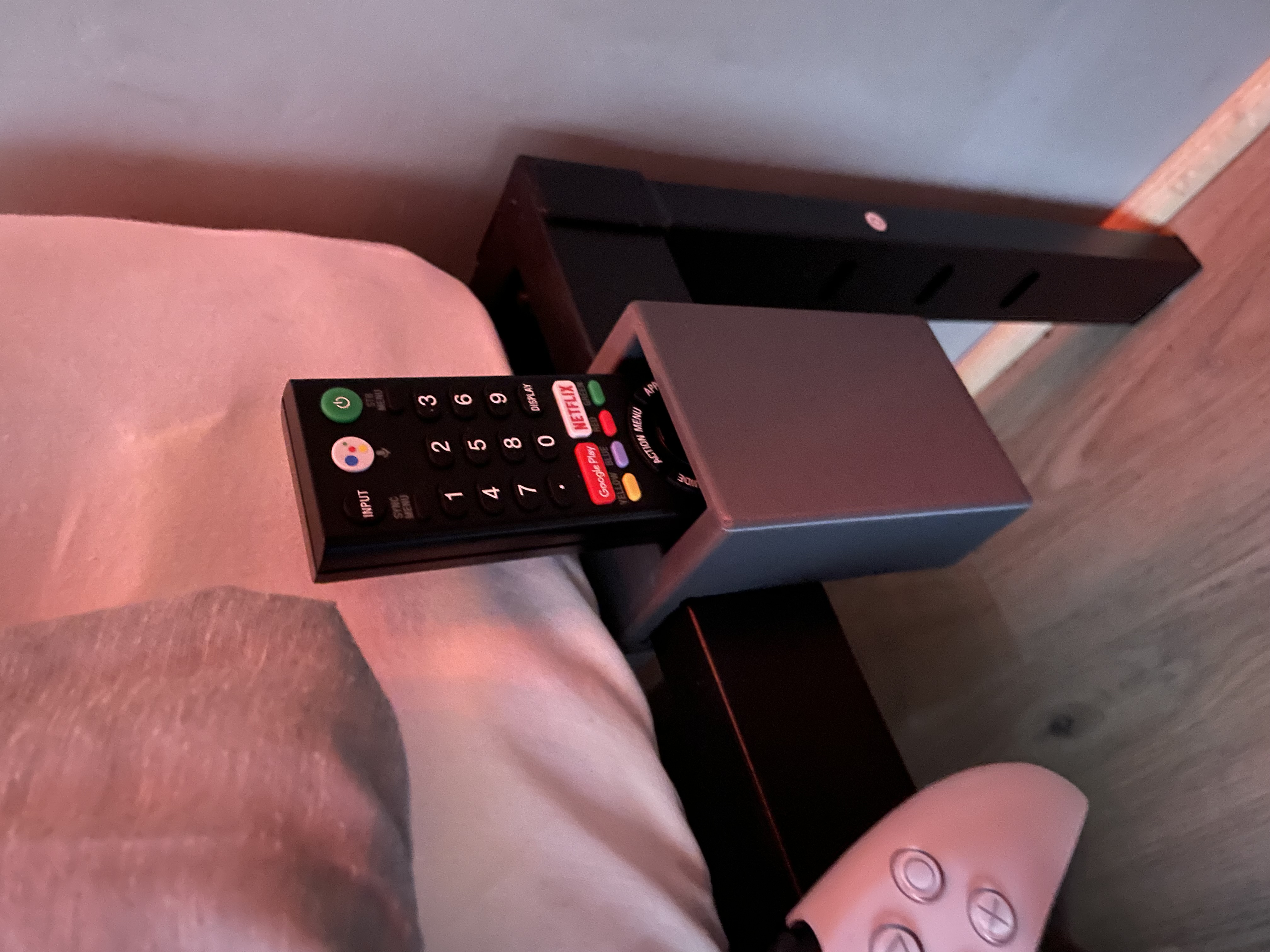 Bed side remote holder