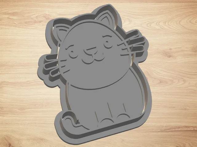cookie cutter cat - cutter and stamp