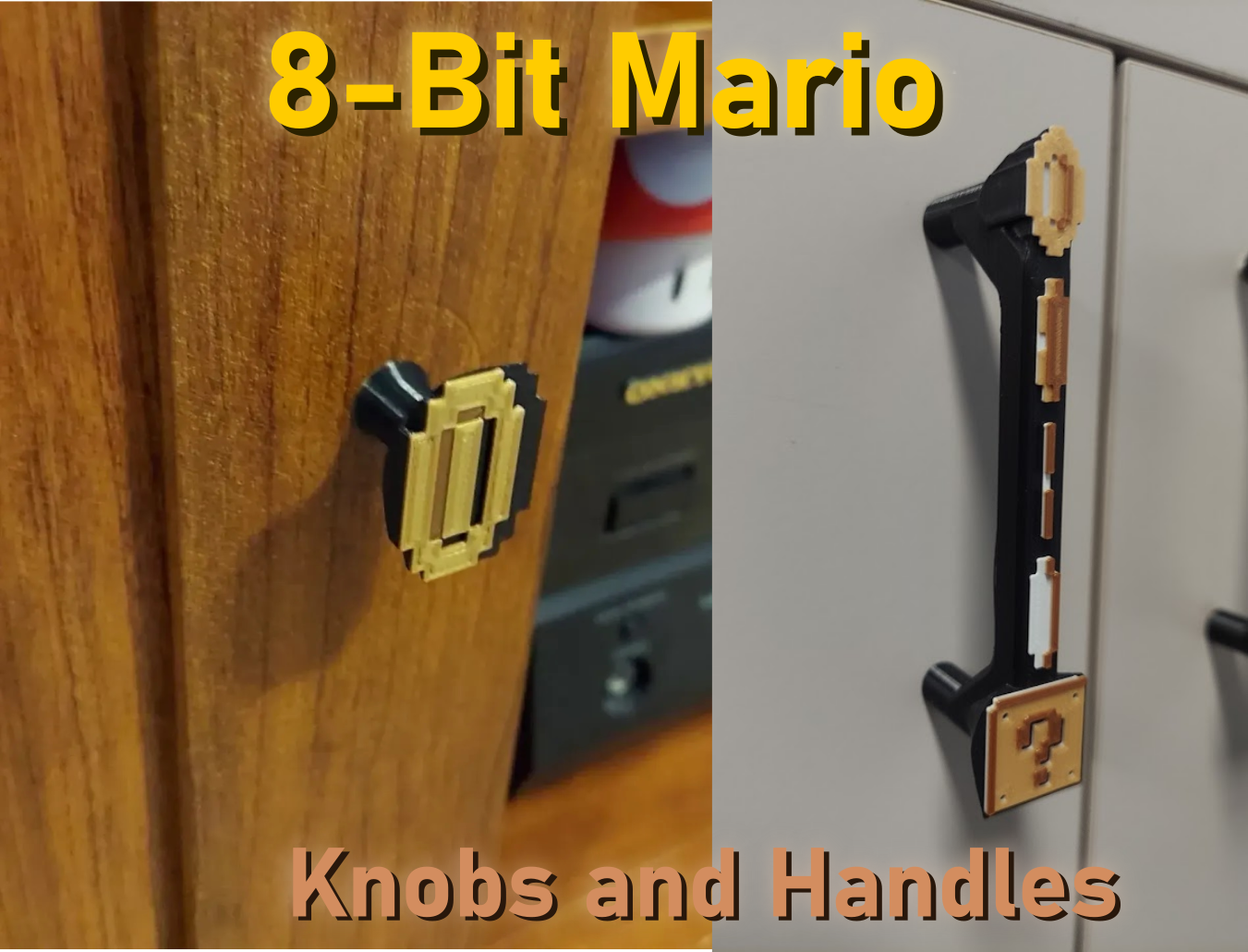 8-Bit Mario Cabinet Knobs and Handles