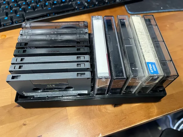 Audio Cassette Tray - Gridfinity and blank template