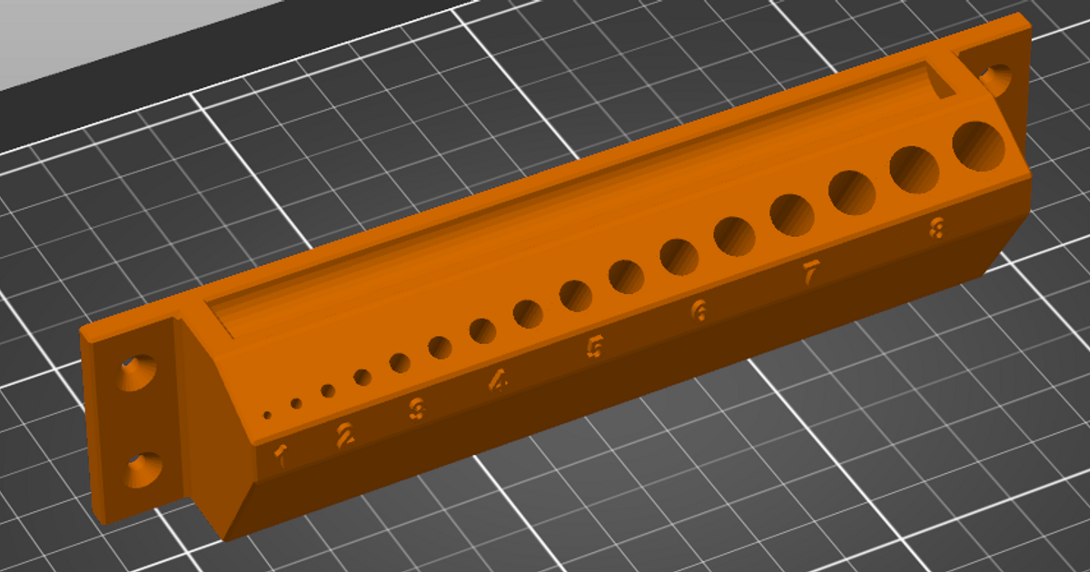 Drill bit holder 18,5mm wall mount by Sky Download free STL model