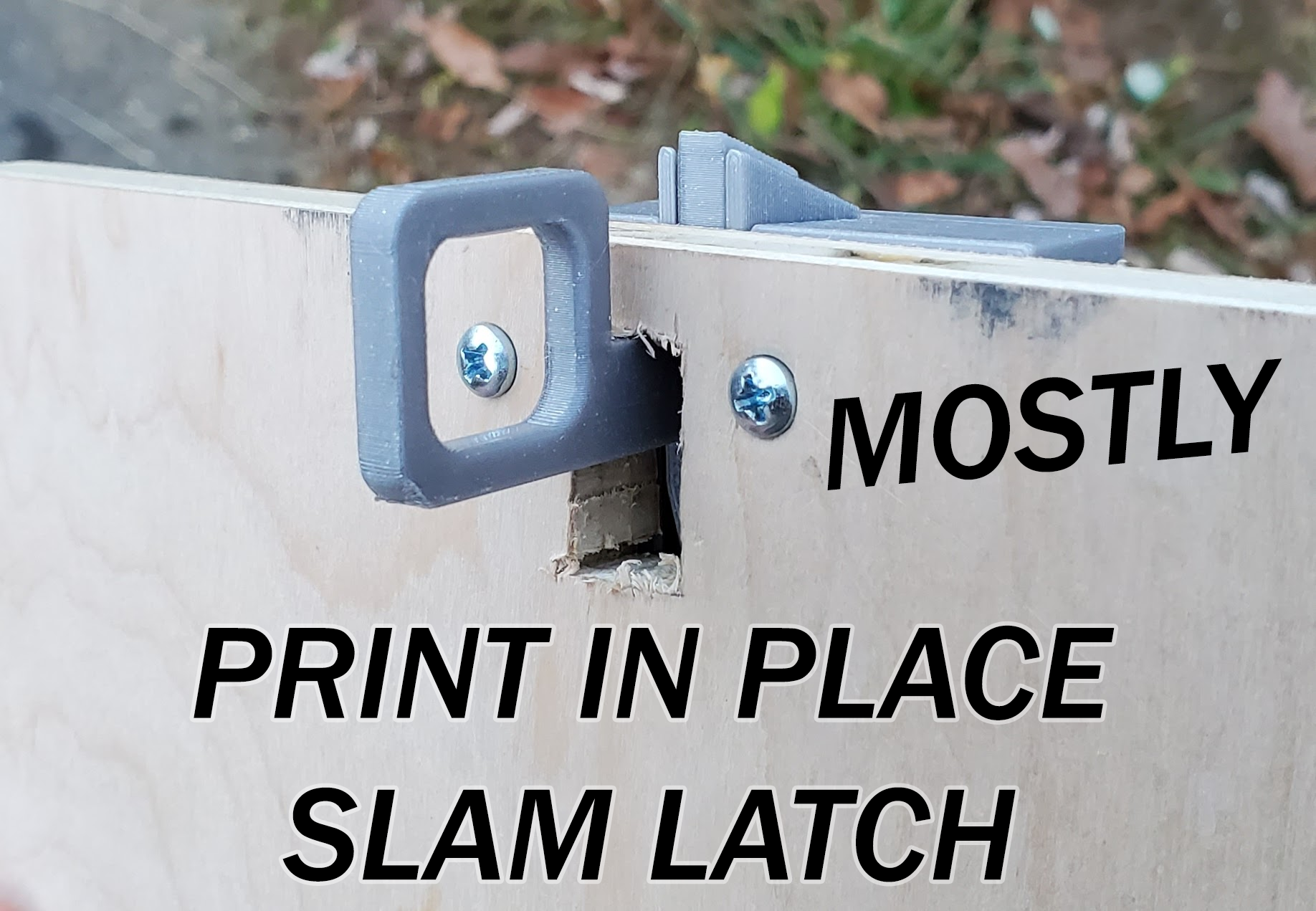 Print In place slam latch drawer pull
