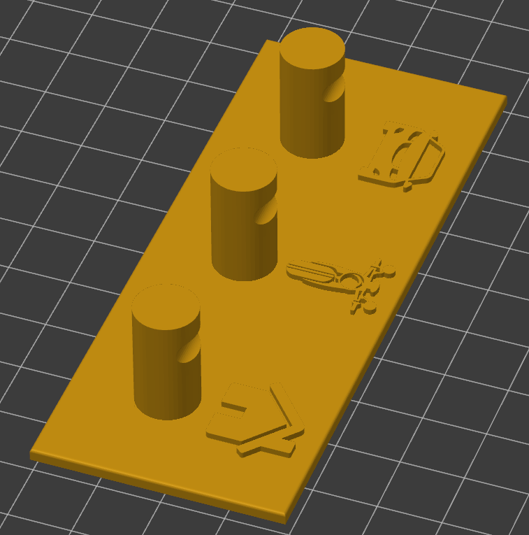 Simple Key Holder Wall Hook - Three slots, icons
