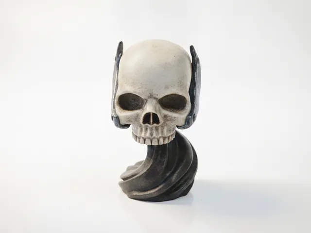 Wavy Skull Sculpture Gothic Art Decor 3D Printable
