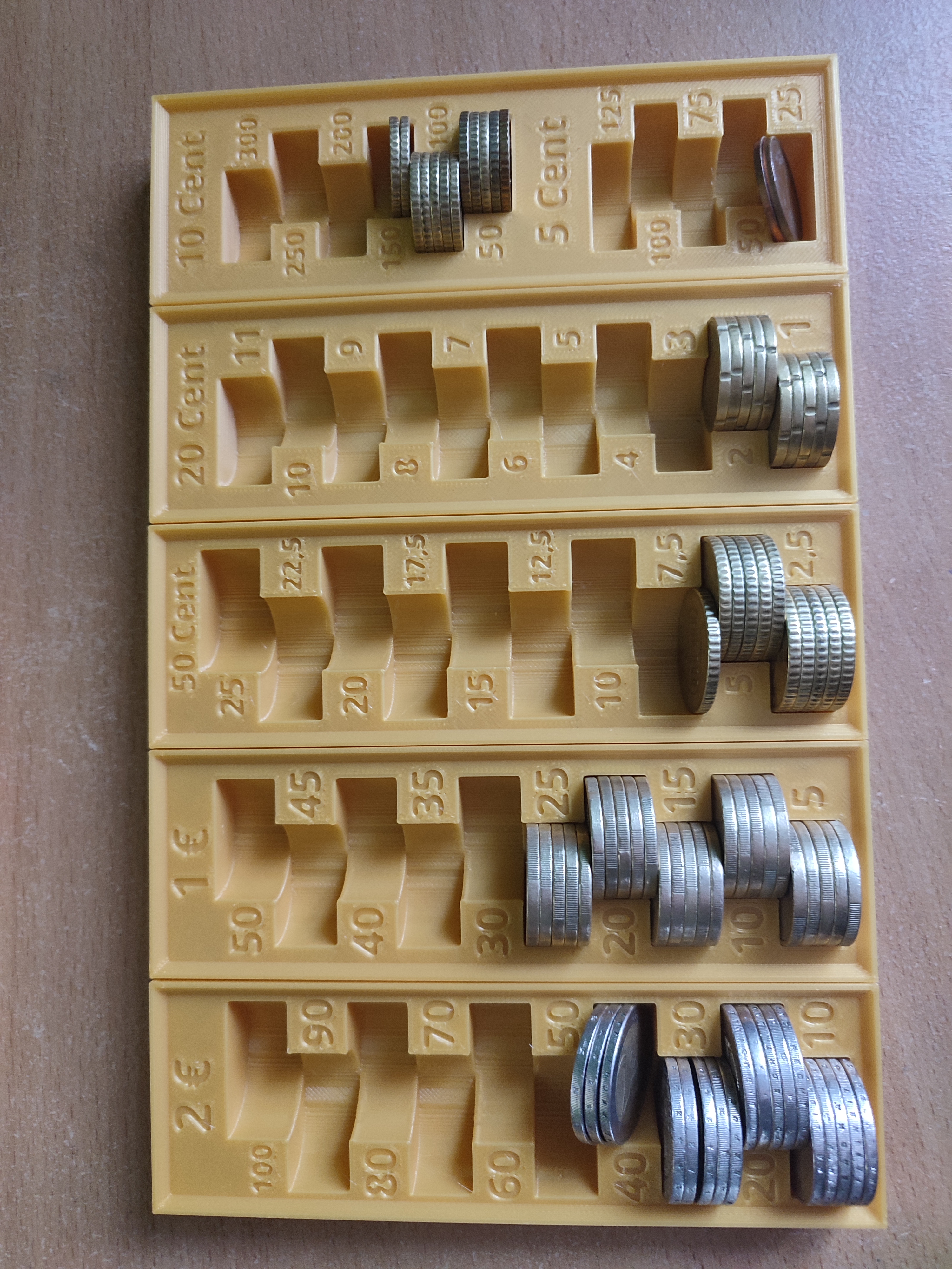 Euro coin organizer