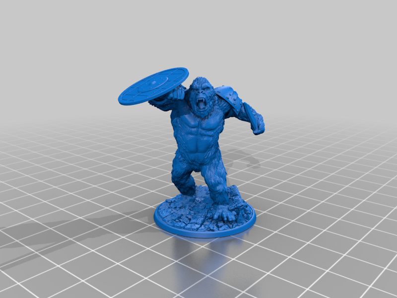 Gorilla Warrior With Sword And Shield
