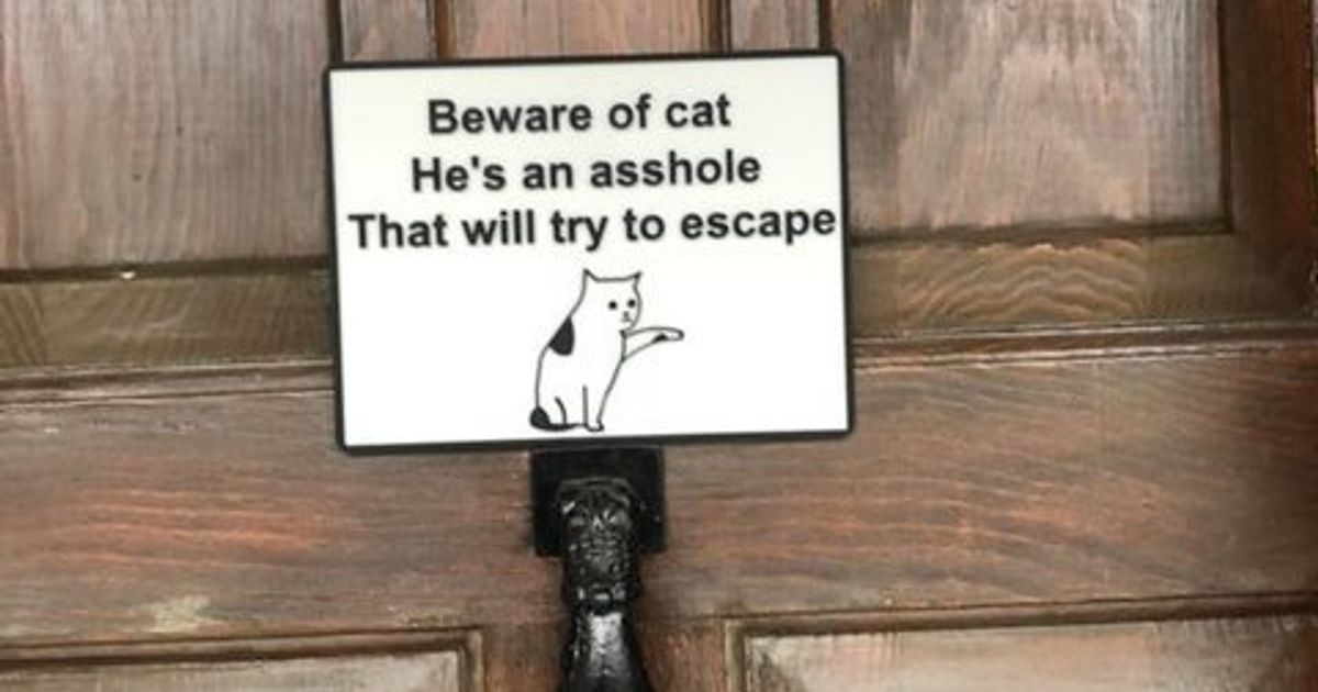 Cat Warning Sign By Jakedk Download Free Stl Model