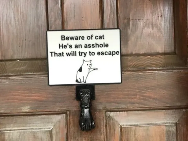 Cat Warning Sign