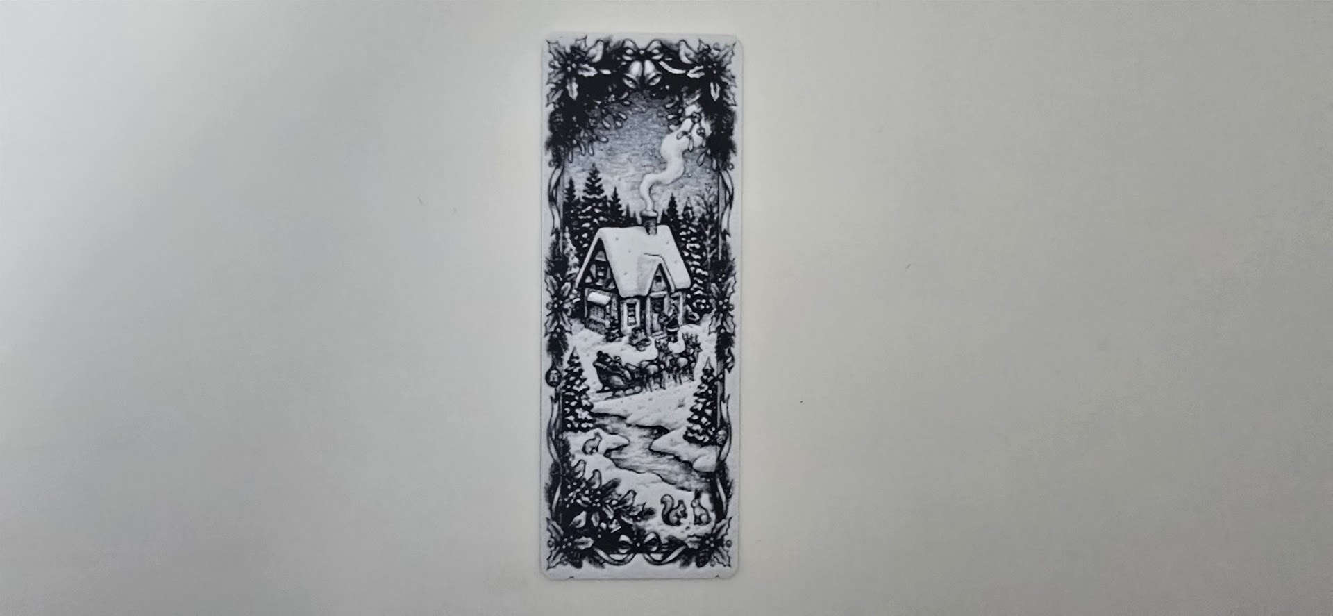 Winter Cabin Sleigh Ride Bookmark