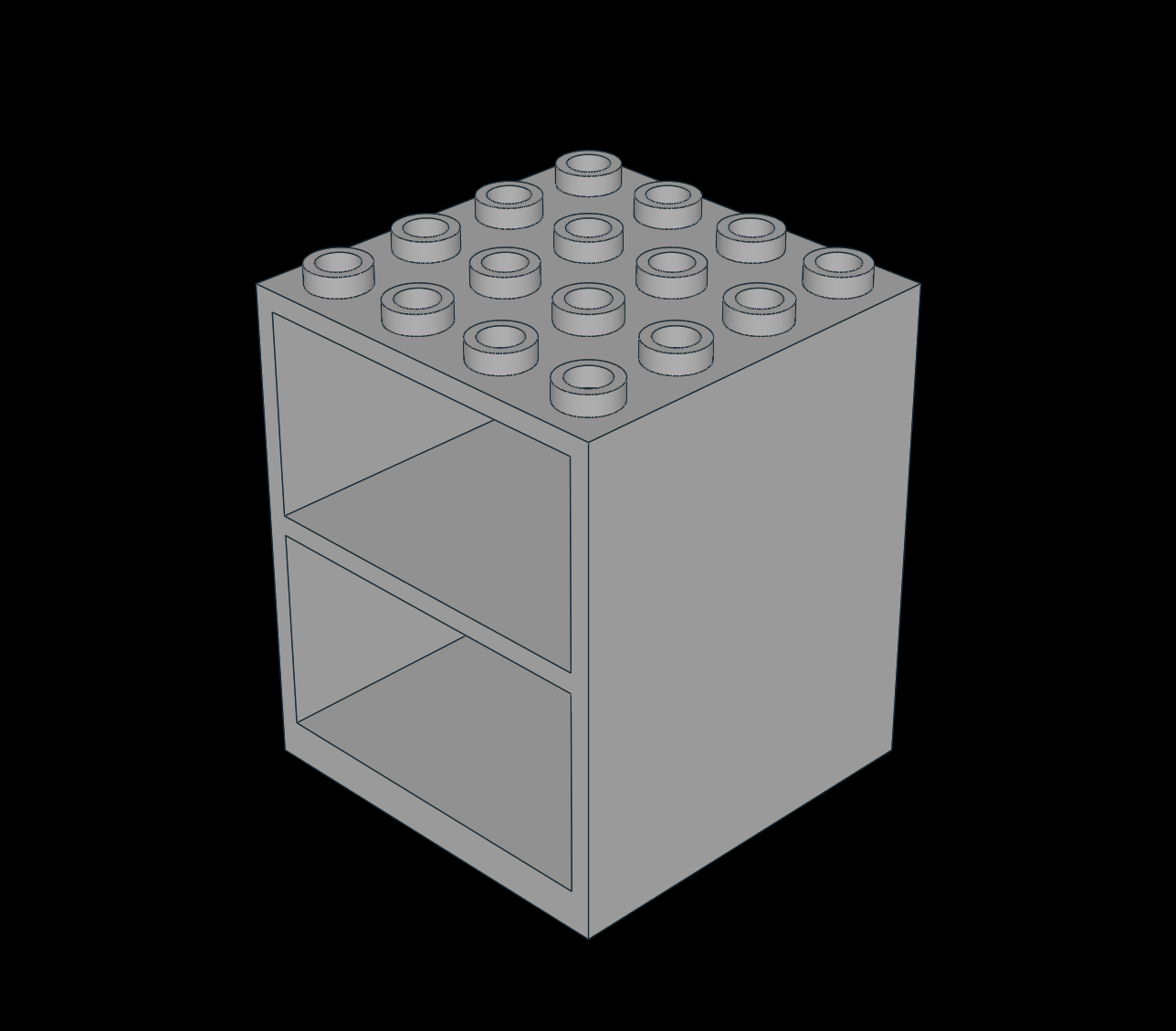 Lego Compatible (2.dat) Container Drawers 4 x 4 x 4