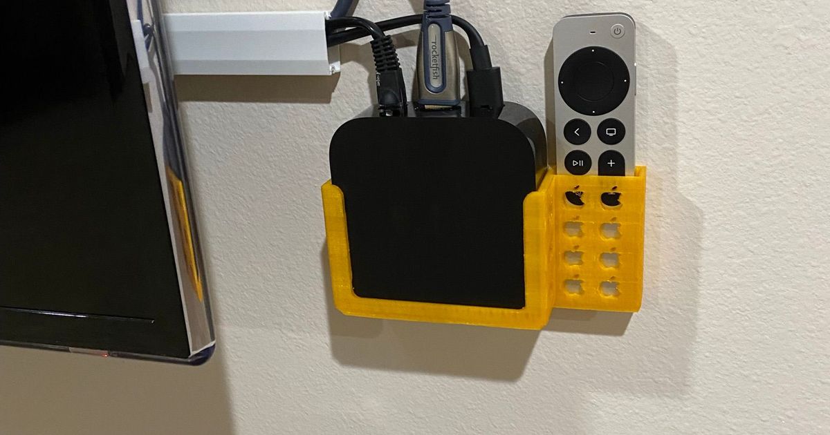 Apple TV and Remote Wall Mount by Larry Lechner Download free STL