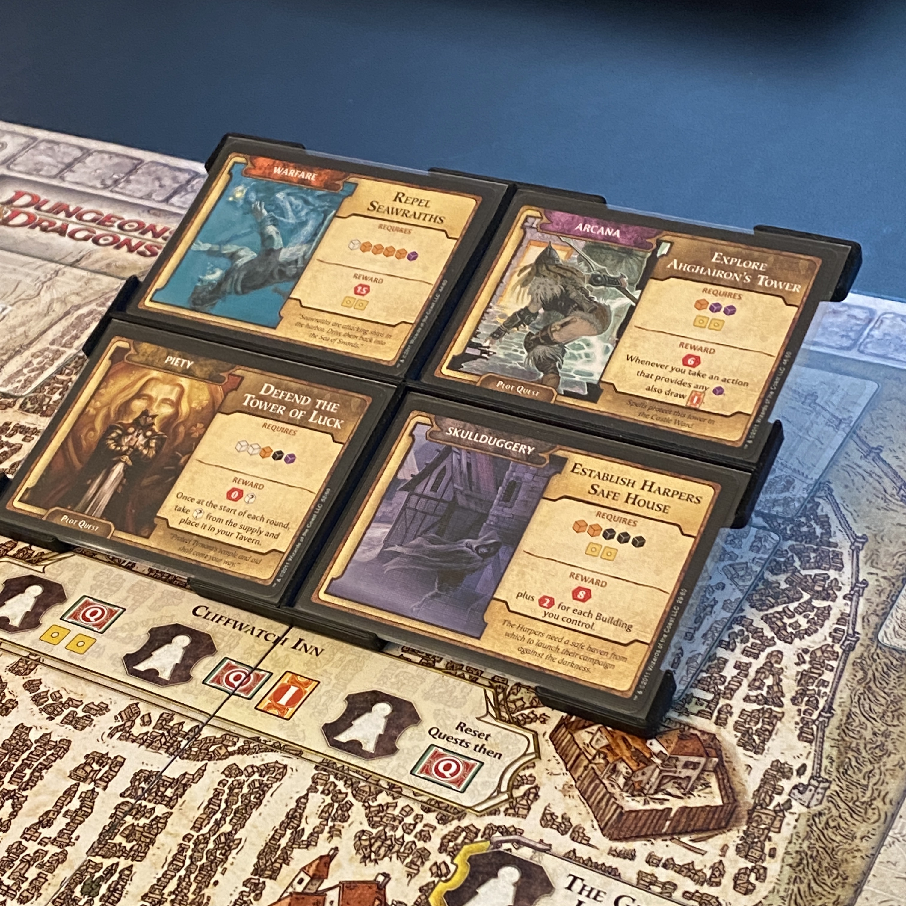 Lords of Waterdeep - Tray for Quests at Cliffwatch Inn -- with Stand