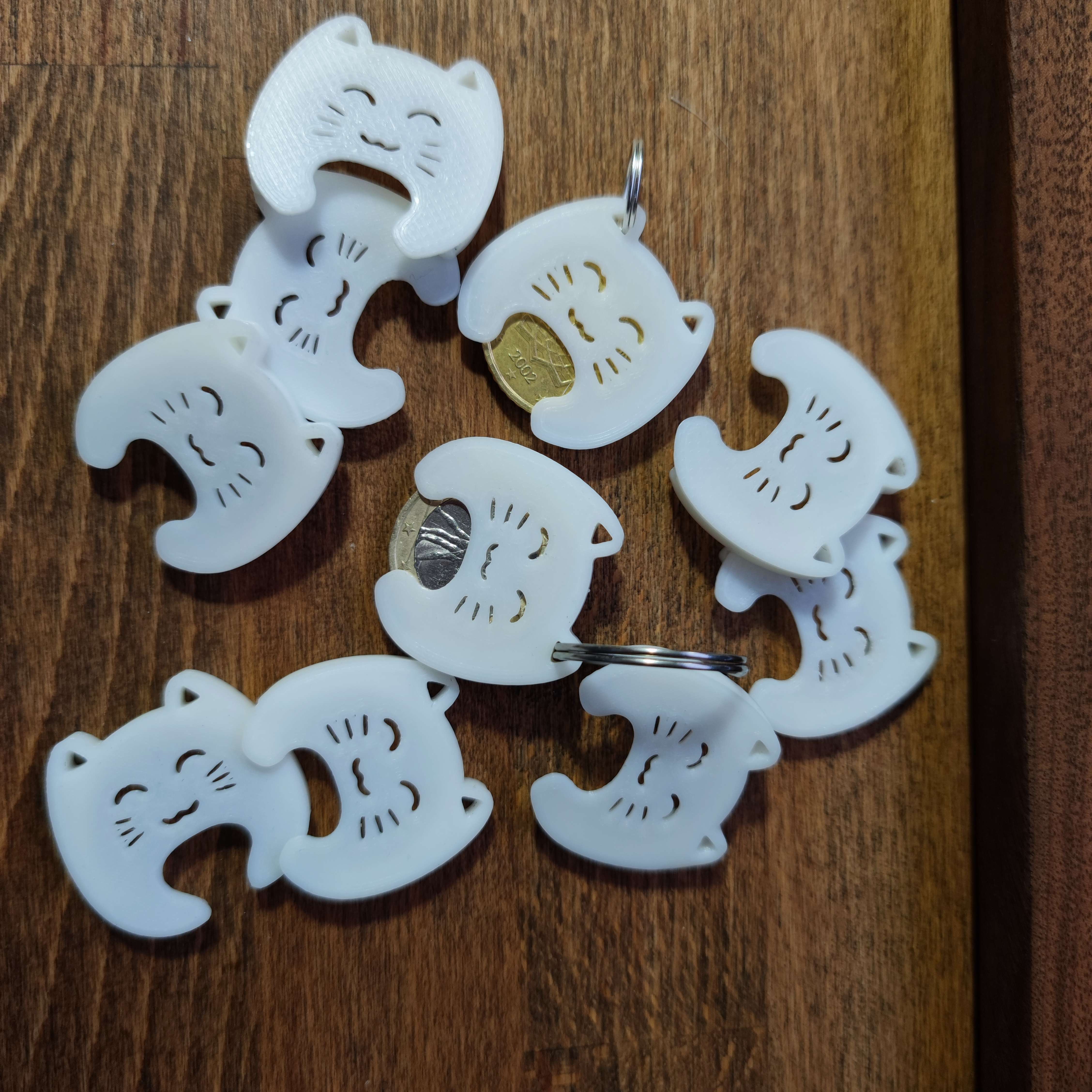Happy Kitten Coin Keychain