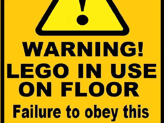 WARNING LEGO IN USE ON FLOOR SIGN