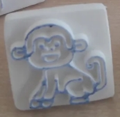 simple stamp with animal motive - ape - to reward the little once