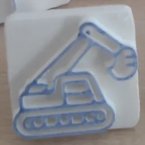 simple stamp with animal motive - excavator - to reward the little once