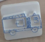 simple stamp with animal motive - firetruck - to reward the little once