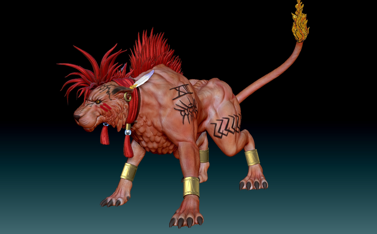 Red XIII Statue By JS Studio Download Free STL Model Printables Com   Red Xiii 