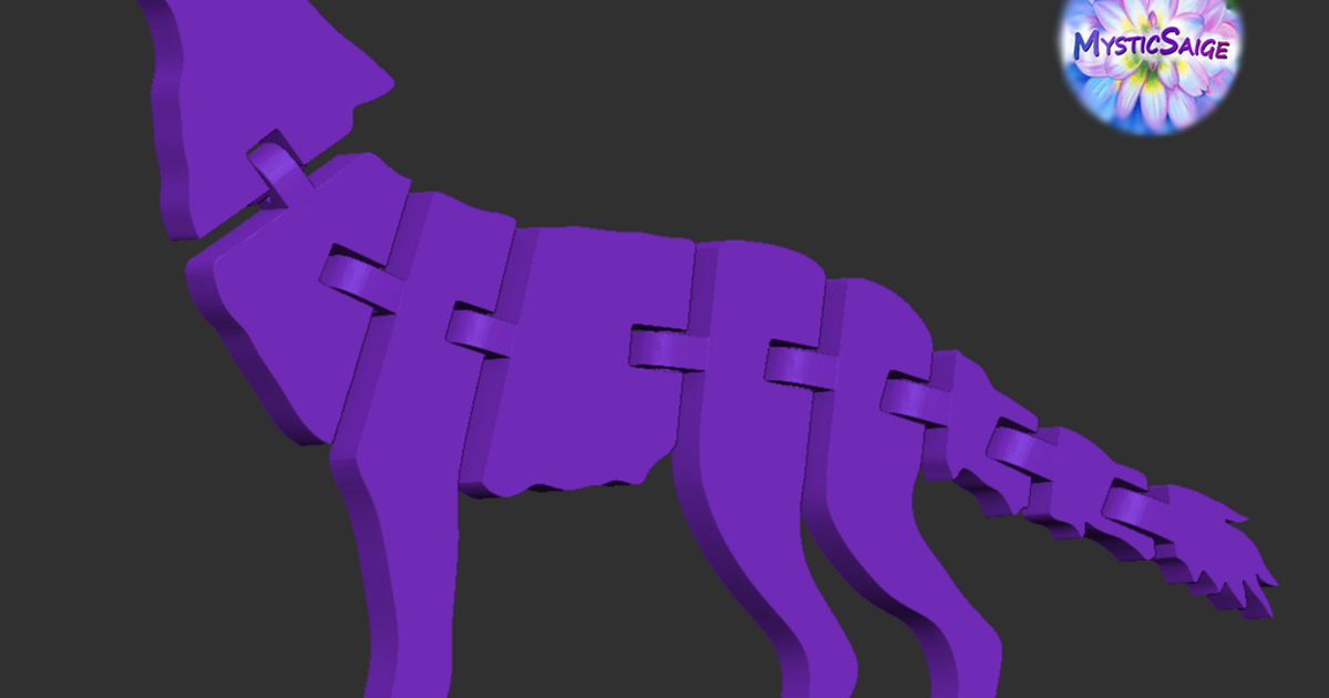 Flexi wolf by mysticsaige download free stl model printables
