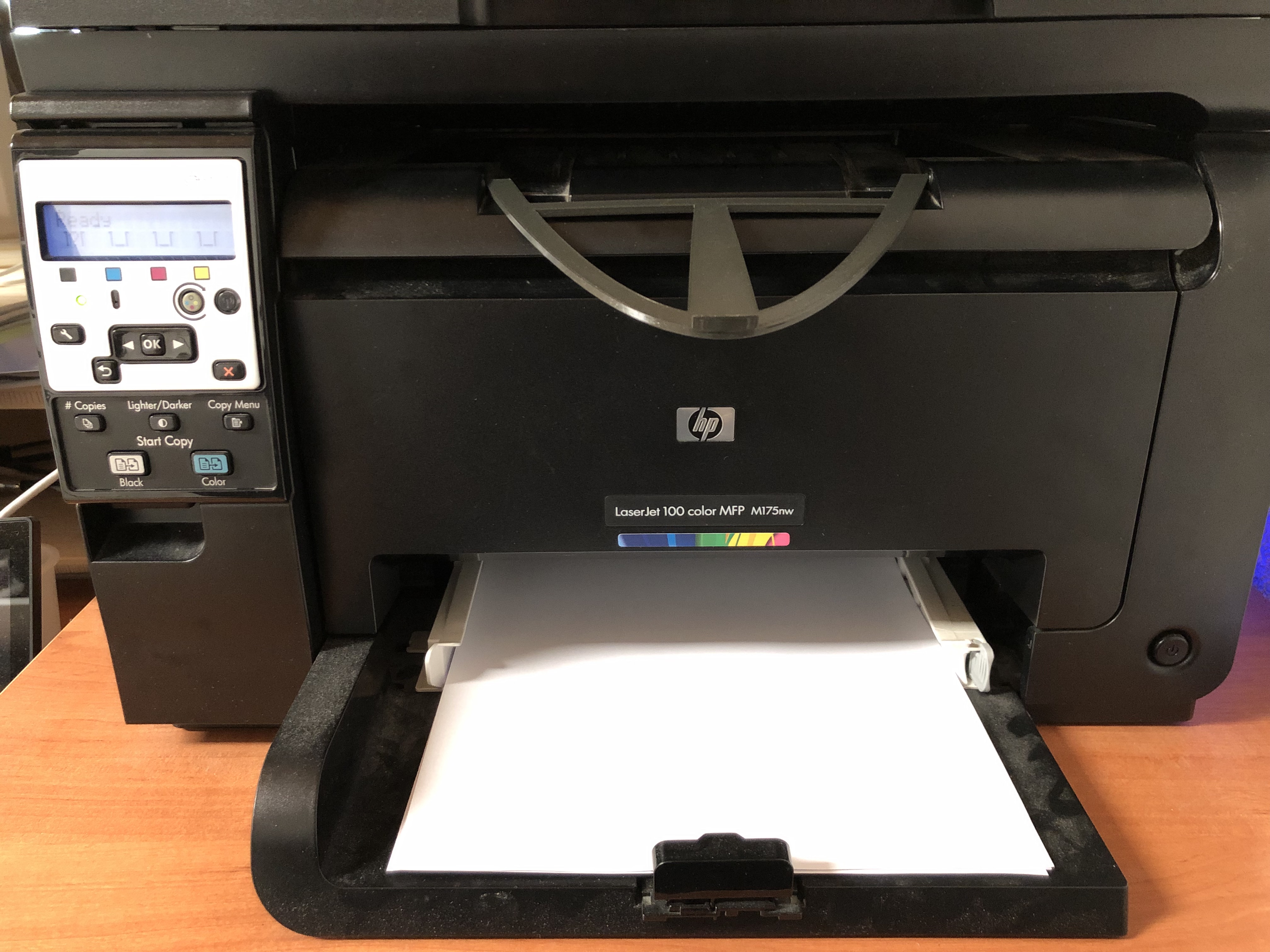 HP M175nw paper delivery tray